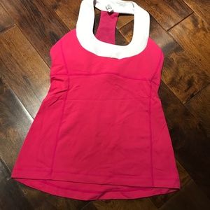 Lululemon Hot Pink Scoop Neck Fitted Y Racerback